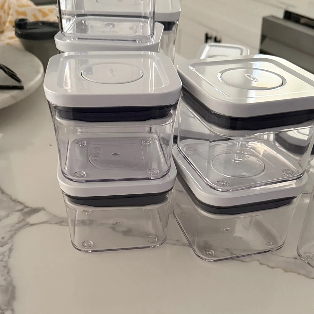 OXO POP Airtight Clear Food Storage Container Set with White Lids